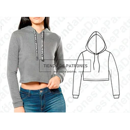 Molde Patron Coreldraw Buzo Top Mujer Del Xs Al Xl