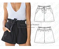 Molde Patron Coreldraw Short Lazo Mujer Del 36 Al 46