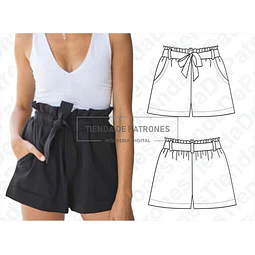 Molde Patron Coreldraw Short Lazo Mujer Del 36 Al 46