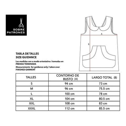 Molde De Costura, Pechera Escolar Adultos , Delantal Pdf