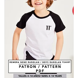 Molde De Costura, Patron Remera Ranglan Mc Nene , Imprimible