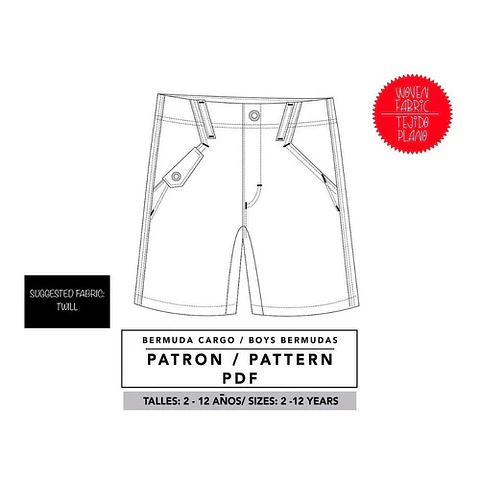 Molde De Costura, Patron Bermuda Nene , Imprimible