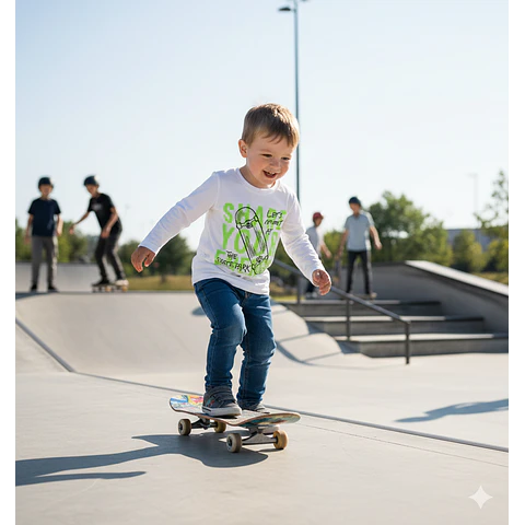 Molde Digital Remera Manga Larga Niños Pack Talles 2 Al 16