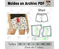 Moldes Patrones Imprimibles Pijamas Short Xs Al 3xl