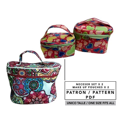 Molde De Costura, Patron Neceser X 2, Porta Cosméticos, Pdf