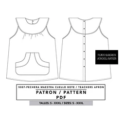 Molde De Costura, Delantal Escolar Adultos , Delantal Pdf