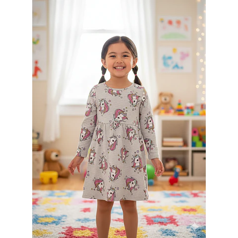 Molde Digital Vestido Niña Recorte Frunces Talles 2 Al 12