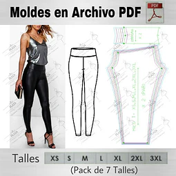 Moldes Patrones Imprimibles De Ropa Calza Chupin Xs Al 3xl