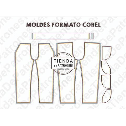 Molde Patrón Coreldraw Pantalon Jogging Hombre Del S Al 2xl