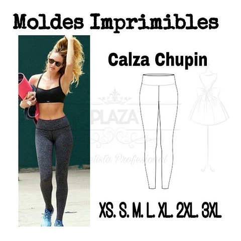 Moldes Patrones Imprimibles De Ropa Calza Chupin Xs Al 3xl