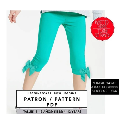 Molde De Costura, Patron Leggings Nena, Imprimible