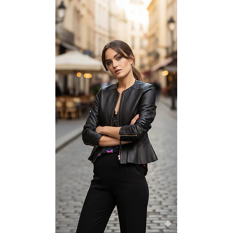 Molde Digital Campera Cuerina Volado Ruedo, Talles S Al Xxl