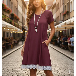 Molde Digital Vestido Amplio Con bolsillo, Pack Talles S A Xxl