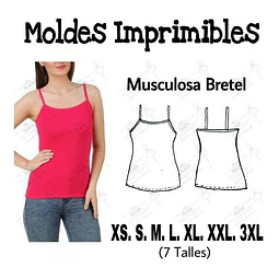 Moldes Patrones Imprimibles Musculosa Bretel Xs Al 3xl