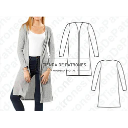 Moldes Patrones Capa Saco Largo Mujer Talles S-m-l-xl-2xl
