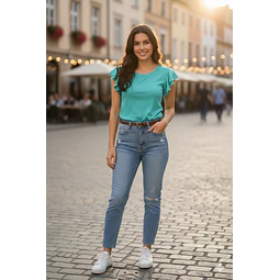 Molde Digital Remera Manga Doble Volados Pack Talles S A Xxl