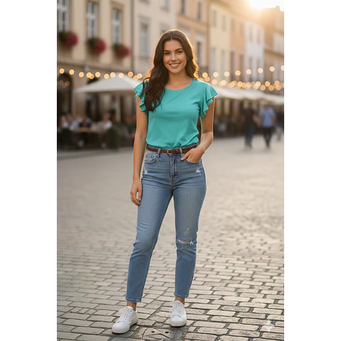 Molde Digital Remera Manga Doble Volados Pack Talles S A Xxl