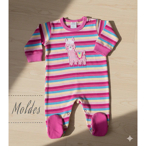 Molde Digital Enterito Largo Con Pie Manga Larga Talles 1 A 5