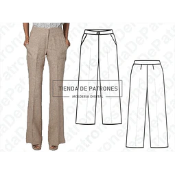 Molde Patron Coreldraw Pantalon Basico Mujer Del 36 Al 48