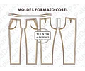 Molde Patron Coreldraw Pantalon Basico Mujer Del 36 Al 48
