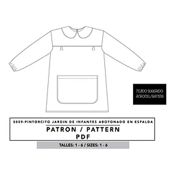 Molde De Costura, Delantal Pintorcito Simple , Pechera Pdf