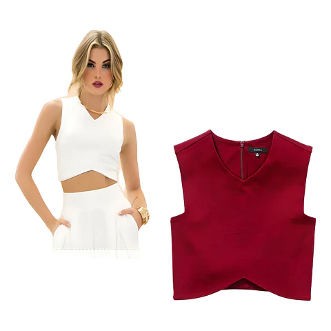 Molde Digital Top Cuello En V Sisa Con Picos Talles S A Xxl