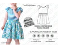 Molde Patron Imprimible Vestido Nena Manga Volados T.4 Al 12