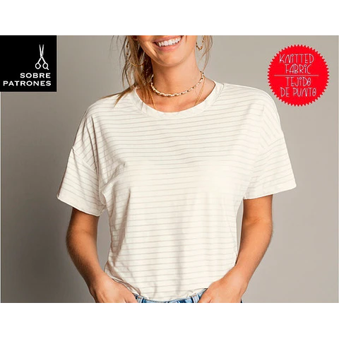 Molde De Costura, Patron Remera Manga Corta Dama, Imprimible
