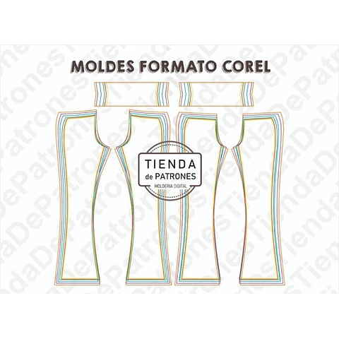 Molde Patron Coreldraw Calza Recta Mujer Legging Xs Al 2xl 