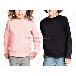 Molde Patron Imprimible Buzo Basico Niños Talles6/8/10/12/14