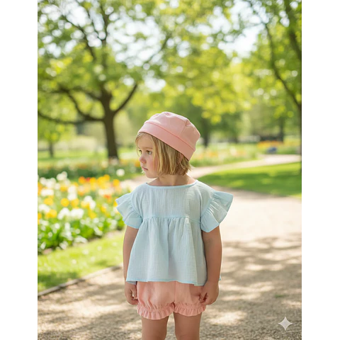 Molde Digital Remera Beba Manga Volado, Pack Talles 1 Al 5