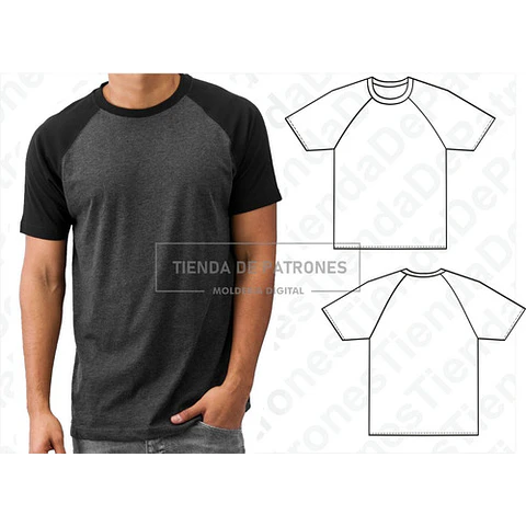 Molde Patron Imprimible Remera Hombre Manga Ranglan S Al Xl