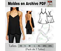 Moldes Patrones Imprimibles Musculosa Bretel Evasé Xs Al 3xl