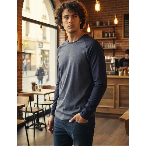 Molde Digital Remera Manga Larga Ranglan Pack 5 Talles!