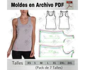 Moldes Patrones Imprimibles Musculosa Deportiva Xs Al 3xl