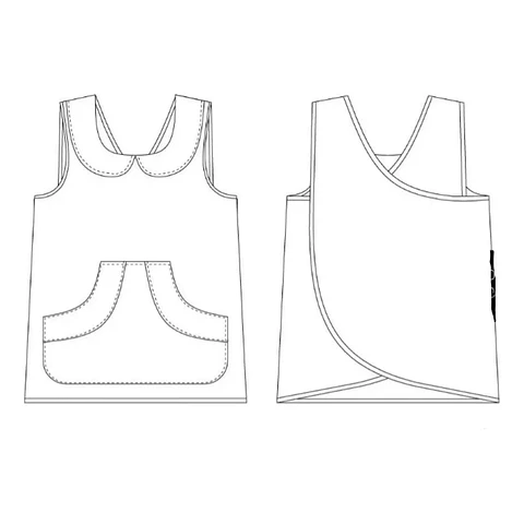 Molde De Costura, Pechera Escolar Adultos, Delantal Simple
