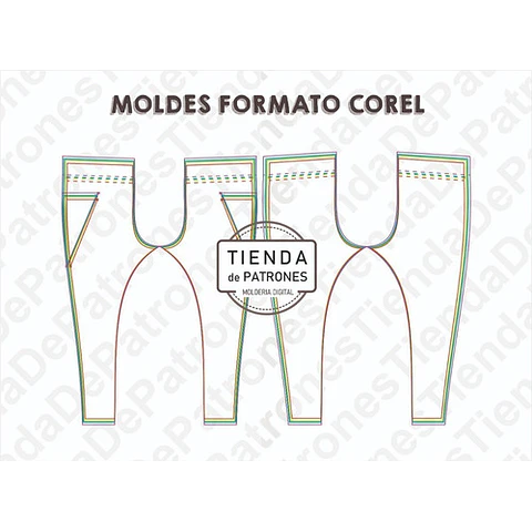 Molde Patrón Coreldraw Jogging Chupin Hombre Del S Al 2xl