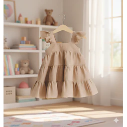 Molde Digital Vestido Beba Triple Volado,pack Talles 1 Al 5