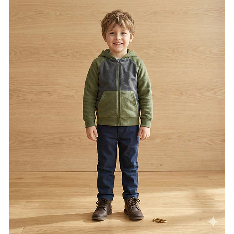 Molde Digital Chaqueta Manga Ranglan Niños, Talles 2 Al 16