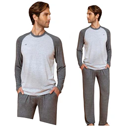 Molde Patron Pijama Invierno Hombre Manga Larga Raglan 