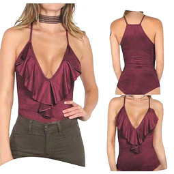 Molde Patron Body Bretel fino y cuello volado S al XXL