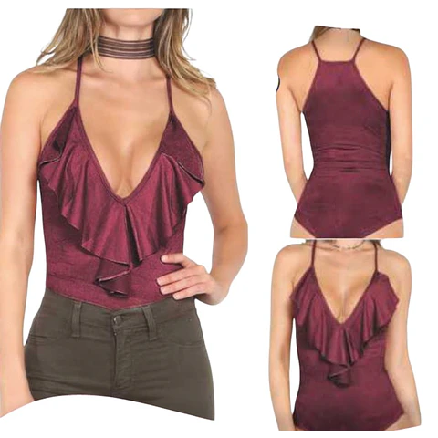 Molde Patron Body Bretel fino y cuello volado S al XXL