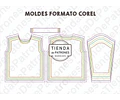 Molde Patron Coreldraw Polera Niños Manga Larga Del 4 Al 14