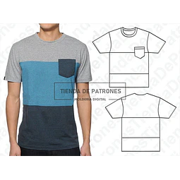Molde Patrón Coreldraw Polera Recortes Hombre Del S Al 2xl