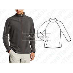 Molde Patron Imprimible Chaqueta Buzo Manga Ranglan Xs Al 2xl
