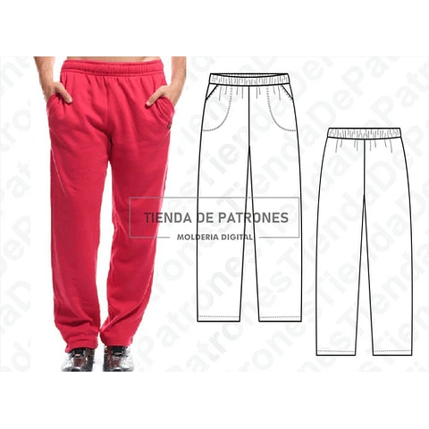 Molde Patron Imprimible Pantalon Buzo Hombre S Al 2xl