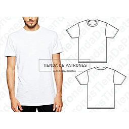 Molde Patrón Imprimible Polera Básica Hombre Del S Al 3xl