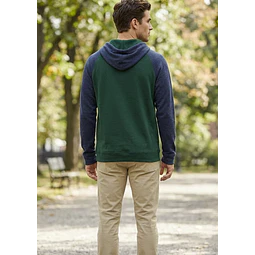 Molde Digital Polerón Ranglan Con capucha y bolsillo Talles S A Xxl