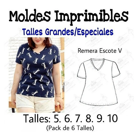 Moldes Patrones Imprimibles Polera Talle Especial 5 Al 10