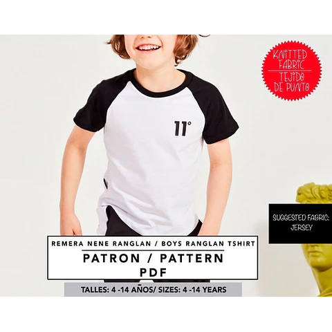 Molde De Costura, Patron Polera Ranglan Mc Nene, Imprimible